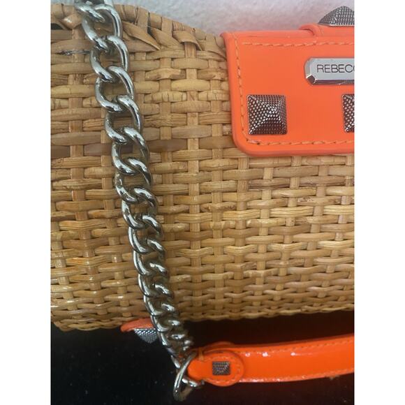 Rebecca Minkoff Neon Orange Straw Purse - Picture 7 of 14